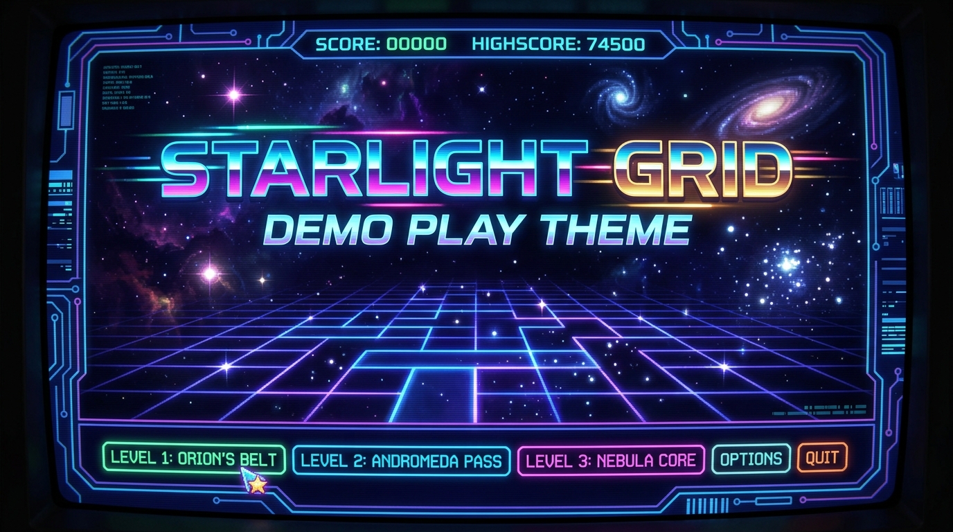Starlight Grid — demo play theme